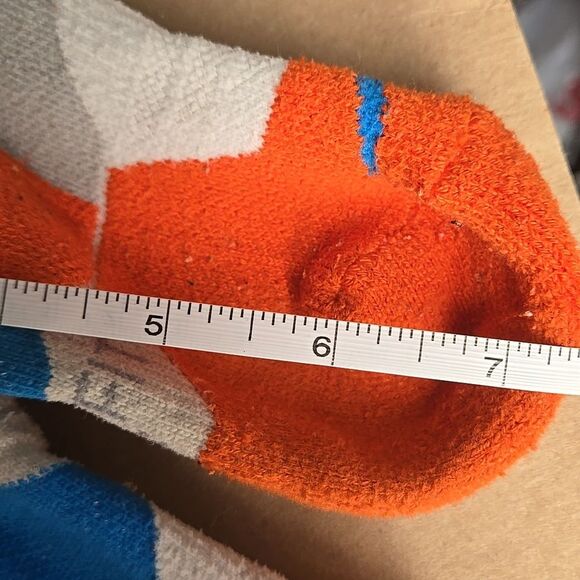 Nike size small socks 1 Pair Dri Fit Higg Tube White Orange Blue Lightening Bolt - Picture 14 of 16